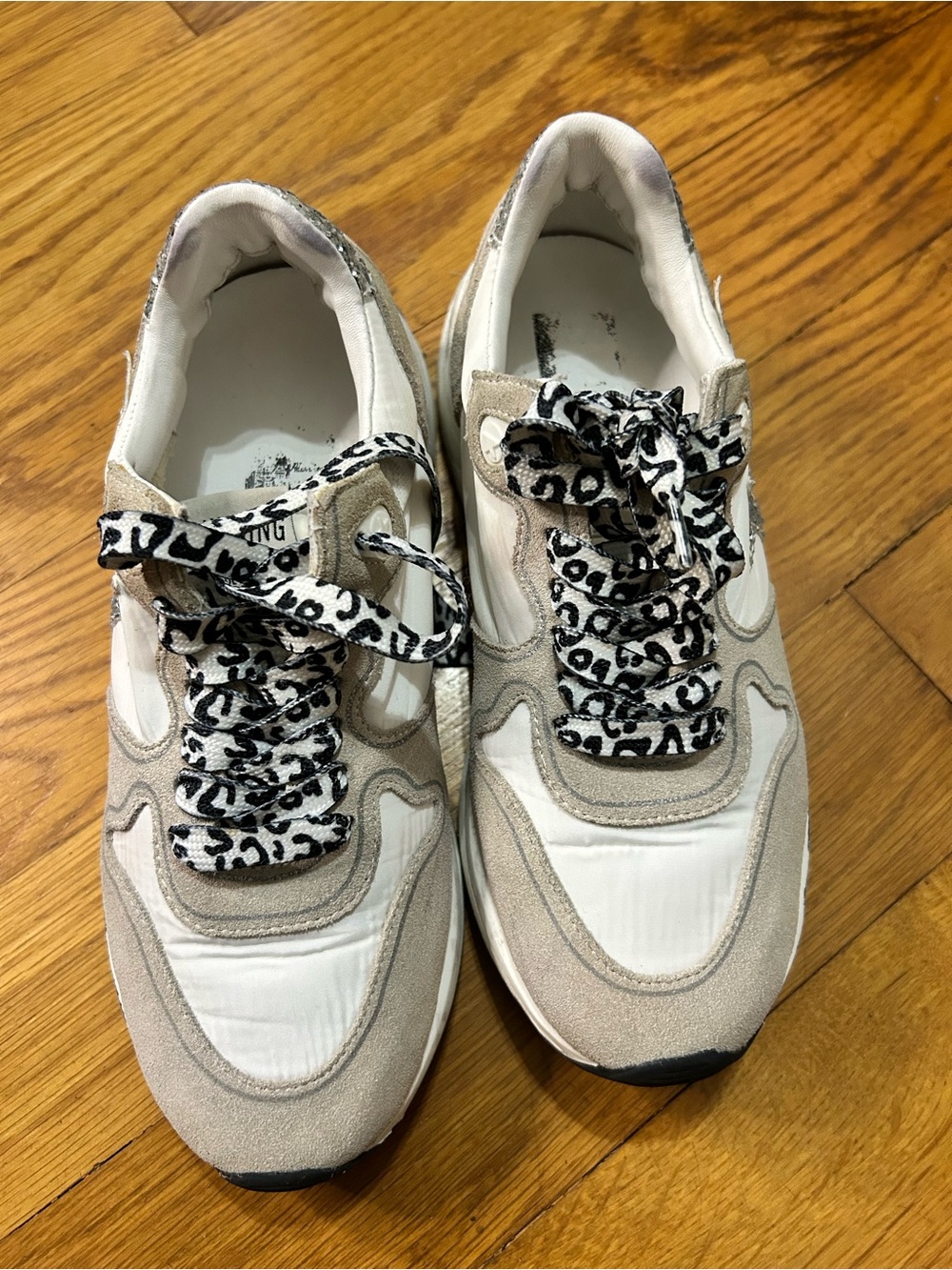 GGDB Golden Goose de Luxe Brand Running Sneakers Leather Glitter Italy Sz 7/38